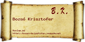 Bozsó Krisztofer névjegykártya